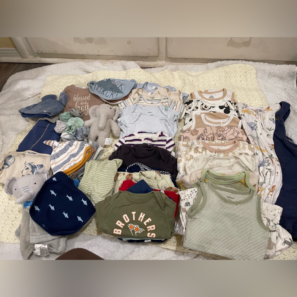 Mixed Baby Bodysuit Bundle - Greens, Neutrals, Blue Accents